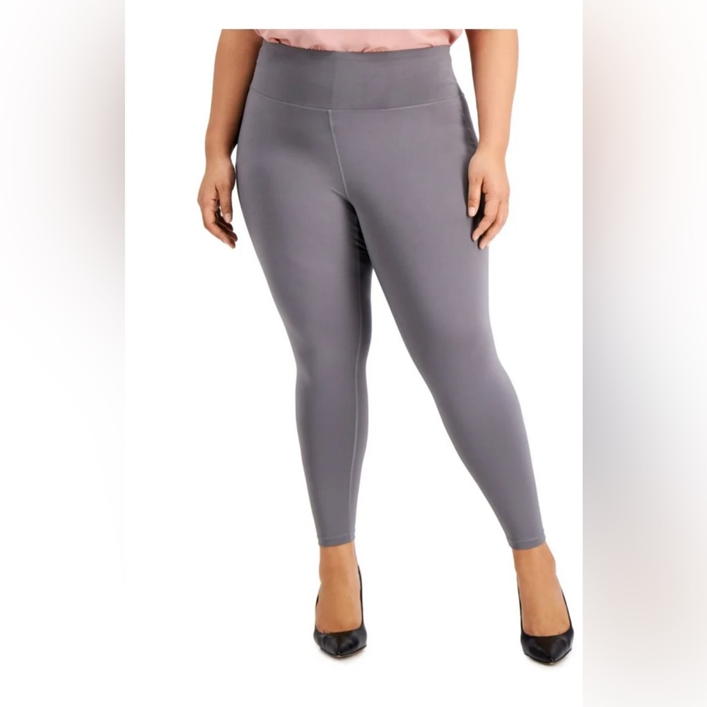 INC International Concepts Compression Womans 2X Leggings High Rise Grey